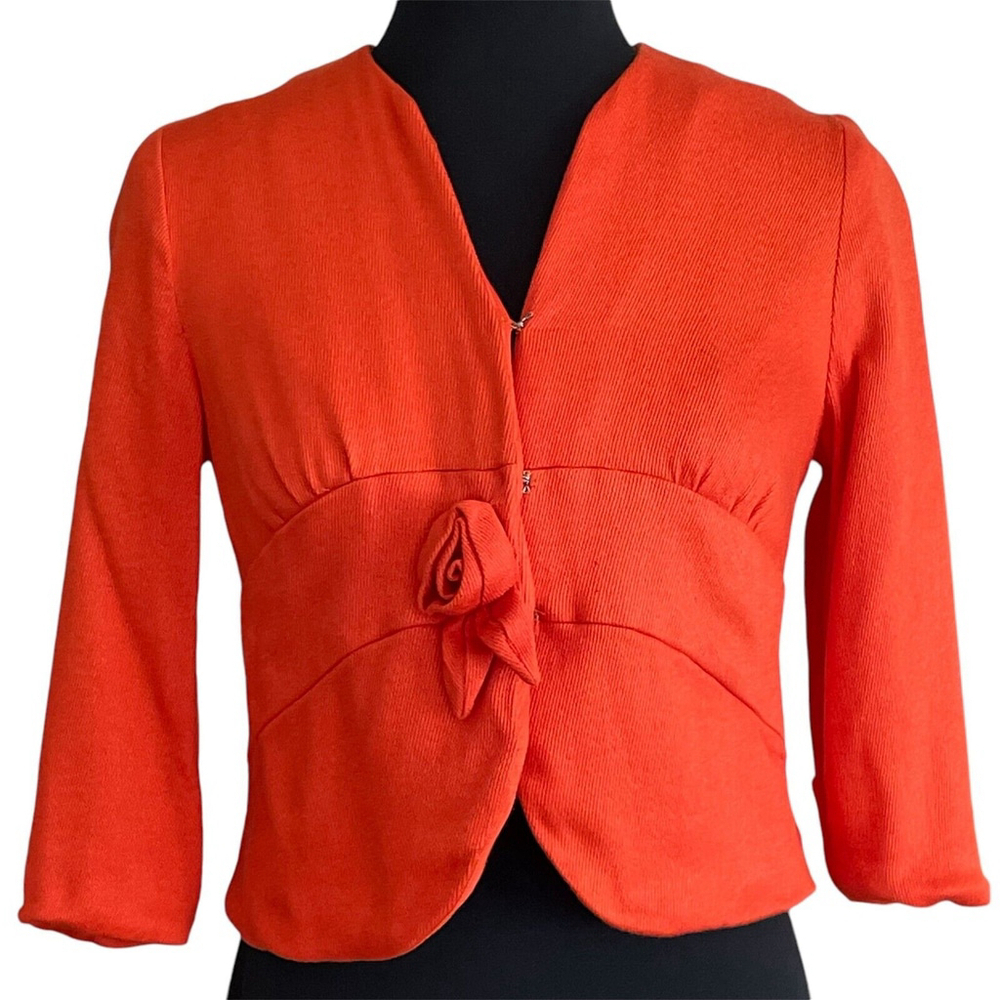 Hal Kassel Vintage Blazer Orange Rosette Size Small - Picture 10 of 12